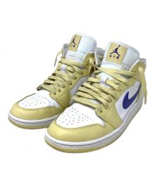 NIKE（ナイキ）の古着「ハイカットスニーカー NIKE(ナイキ)　Air Jordan 1 Mid 	BQ6472-701」｜ホワイト×イエロー