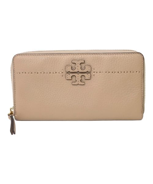 TORY BURCH（トリーバーチ）TORY BURCH (トリーバーチ) ラウンドファスナー長財布　TORY BURCH(トリーバーチ)　マックグロー ベージュの古着・服飾アイテム