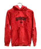 GIVENCHYジバンシィ）の古着「デストロイパーカー GIVENCHY（ジバンシィ）　17S 7383 653」｜レッド