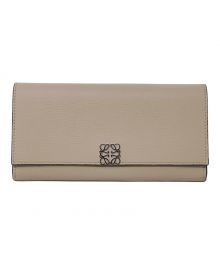 LOEWE（ロエベ）の古着「コンティネンタルウォレット　LOEWE（ロエベ）　C821ACWX01　アナグラム」｜ベージュ