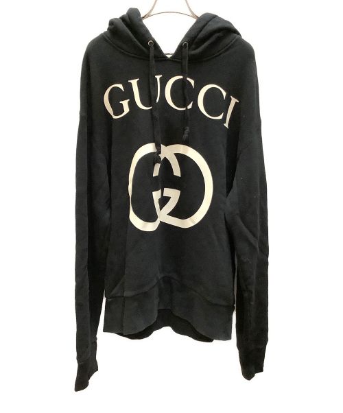 GUCCI（グッチ）GUCCI (グッチ) プルオーバーパーカー GUCCI（グッチ）　475374-X3Q25　	インターロッキングG ブラック サイズ:XSの古着・服飾アイテム