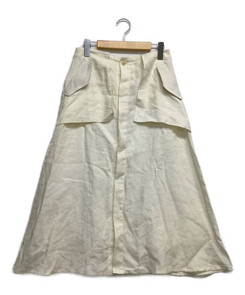 YOHJI YAMAMOTO（ヨウジヤマモト）YOHJI YAMAMOTO (ヨウジヤマモト) リネンスカート ベージュ サイズ:1の古着・服飾アイテム