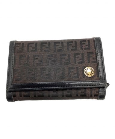 中古・古着通販】FENDI (フェンディ) 2つ折り財布 ブラウン×ブラック 