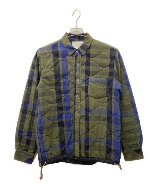 sacai（サカイ）sacai (サカイ) ドローコードキルティングシャツ グリーン サイズ:2の古着・服飾アイテム