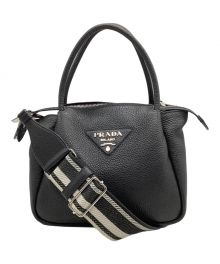 PRADA（プラダ）の古着「スモールレザーハンドバッグ」｜ブラック