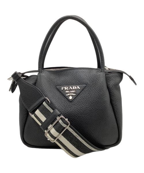 PRADA（プラダ）PRADA (プラダ) スモールレザーハンドバッグ ブラックの古着・服飾アイテム