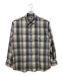 AURALEE（オーラリー）の古着「SUPER LIGHT WOOL CHECK SHIRT」｜グレー