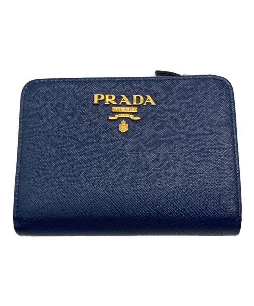 PRADA（プラダ）PRADA (プラダ) 2つ折り財布 ネイビーの古着・服飾アイテム