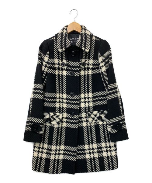 BURBERRY BLUE LABEL（バーバリーブルーレーベル）BURBERRY BLUE LABEL (バーバリーブルーレーベル) ウールコート ホワイト×ブラック サイズ:38の古着・服飾アイテム