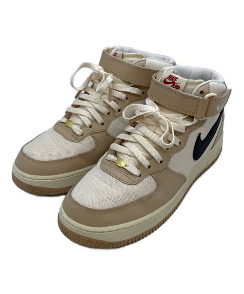 NIKE（ナイキ）NIKE (ナイキ) AIR FORCE1 MID Pale Ivory and Shimmer ベージュ×ホワイト サイズ:27.5cmの古着・服飾アイテム