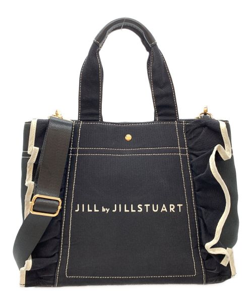 JILL BY JILLSTUART（ジル バイ ジルスチュアート）JILL BY JILLSTUART (ジル バイ ジルスチュアート) フリルトートバッグ ブラックの古着・服飾アイテム