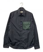 MARNIマルニ）の古着「Nylon Bi-color Plain Designers Shirts」｜ブラック