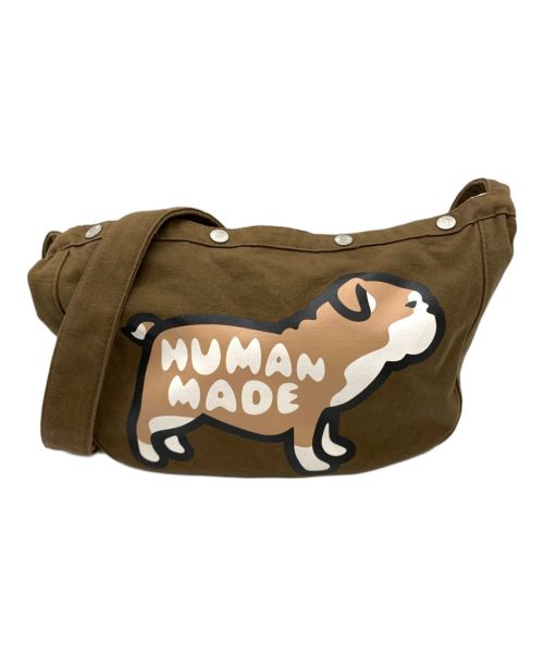 HUMAN MADE（ヒューマンメイド）HUMAN MADE (ヒューマンメイド) ドッグプリントショルダーバッグ ブラウンの古着・服飾アイテム