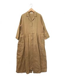 fog linen work（フォグリネンワーク）の古着「リネンシャツワンピース」｜ブラウン