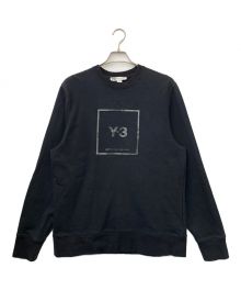 Y-3（ワイスリー）の古着「スクエアロゴラベルスウェット」｜ブラック