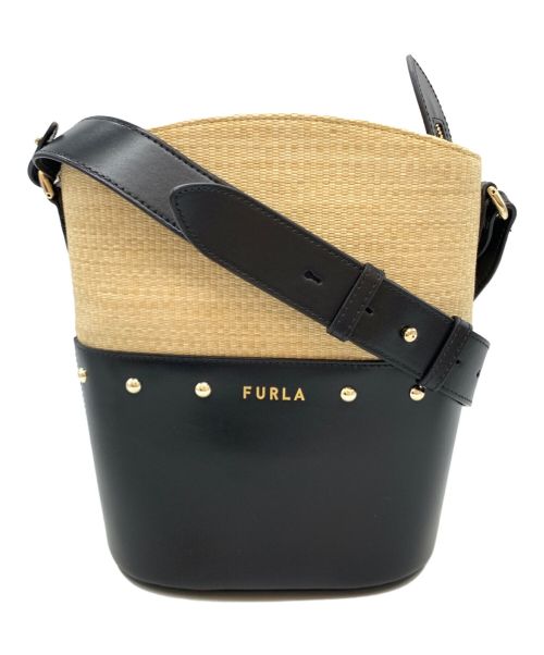 FURLA（フルラ）FURLA (フルラ) SHARE MINI BUCKET BAG ナチュラル×ブラックの古着・服飾アイテム