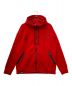 SY32 by SWEET YEARS（エスワイサーティトゥバイスィートイヤーズ）の古着「CARVICO FABRIC ZIP HOODIE」｜レッド