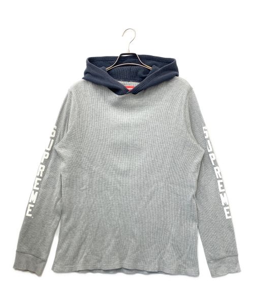 SUPREME（シュプリーム）Supreme (シュプリーム) Hooded Waffle Thermal グレー サイズ:Lの古着・服飾アイテム