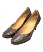 HERMESエルメス）の古着「SEMELLE CUIR ヒールパンプス」｜レッド