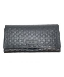 GUCCI（グッチ）の古着「マイクロ グッチ シマ 長財布」｜ブラック