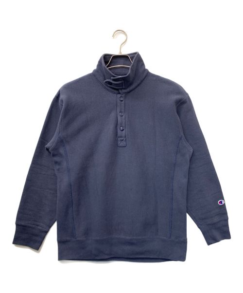 Champion（チャンピオン）Champion (チャンピオン) ハーフスナップボタンスウェット ブルー サイズ:Mの古着・服飾アイテム