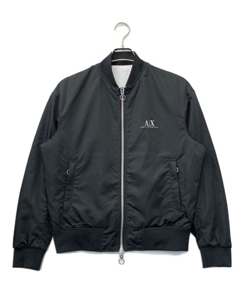 ARMANI EXCHANGE（アルマーニ エクスチェンジ）ARMANI EXCHANGE (アルマーニ エクスチェンジ) リバーシブルブルゾン ブラック×ホワイト サイズ:XSの古着・服飾アイテム