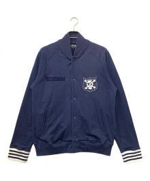 stussy（ステューシー）の古着「スカルワッペンスウェットスタジャン」｜ネイビー