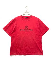 BALENCIAGA（バレンシアガ）の古着「BBロゴプリントTシャツ」｜レッド