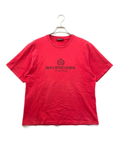 BALENCIAGA（バレンシアガ）BALENCIAGA (バレンシアガ) BBロゴプリントTシャツ レッド サイズ:Mの古着・服飾アイテム