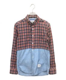 Mr.Gentleman（ミスタージェントルマン）の古着「CHAMBRAY CHECK SHIRTS」｜レッド×ネイビー×ブルー