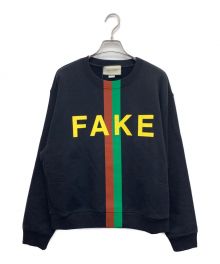 GUCCI（グッチ）の古着「Fake/Not Print Sweatshirt」｜ブラック