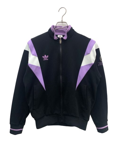 adidas（アディダス）adidas (アディダス) 80's デサントトラックジャケット ブラック×パープル サイズ:Lの古着・服飾アイテム