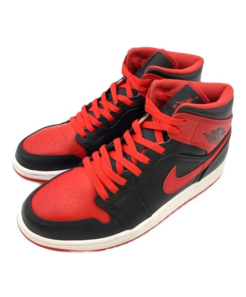 NIKE（ナイキ）NIKE (ナイキ) AIR JORDAN 1 MID レッド×ブラック サイズ:27.5cmの古着・服飾アイテム