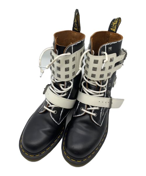 Dr.Martens（ドクターマーチン）Dr.Martens (ドクターマーチン) 10ホールブーツ ブラック×ホワイト サイズ:25cmの古着・服飾アイテム