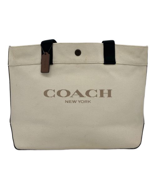 COACH（コーチ）COACH (コーチ) トートバッグ ホワイト×ブラックの古着・服飾アイテム