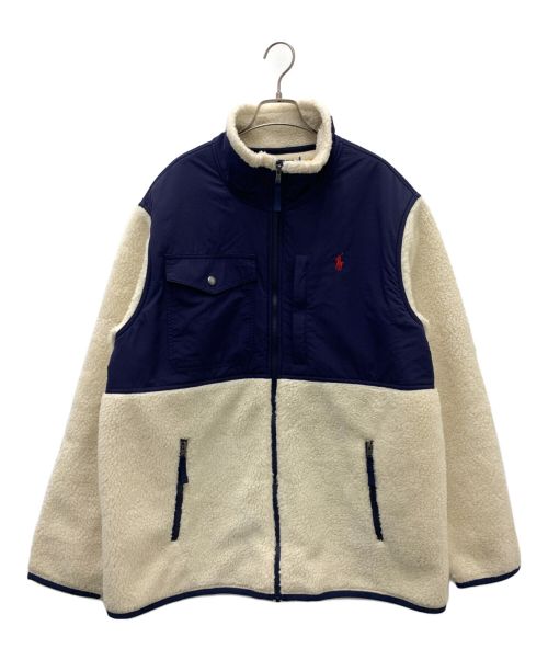 POLO RALPH LAUREN（ポロ・ラルフローレン）POLO RALPH LAUREN (ポロ・ラルフローレン) ボアジャケット ネイビー×ベージュ サイズ:XLの古着・服飾アイテム