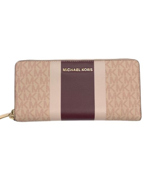 MICHAEL KORS（マイケルコース）MICHAEL KORS (マイケルコース) 長財布 ボルドー×ピンクの古着・服飾アイテム