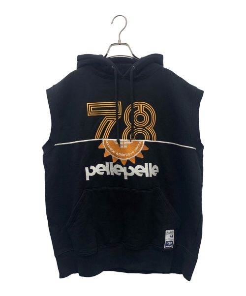 pellepelle（ペレペレ）pellepelle (ペレペレ) ノースリーブパーカー オレンジ×ブラック サイズ:XLの古着・服飾アイテム