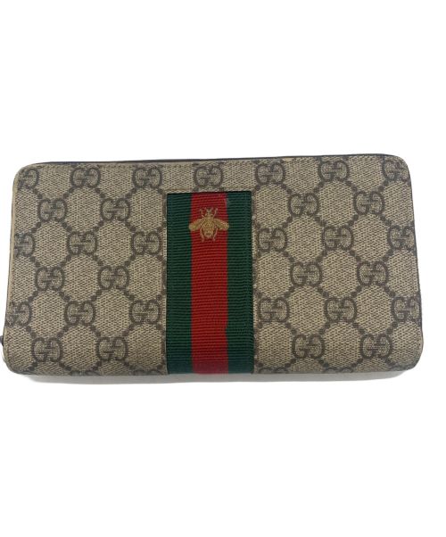 GUCCI（グッチ）GUCCI (グッチ) ラウンドファスナー長財布 ベージュの古着・服飾アイテム