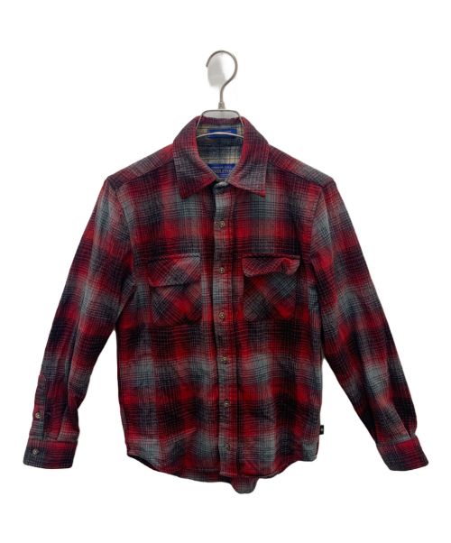 PENDLETON（ペンドルトン）PENDLETON (ペンドルトン) stussy (ステューシー) ロングスリーブシャツ グレー×レッド サイズ:Ｓの古着・服飾アイテム