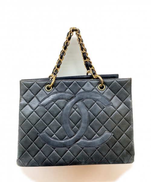 中古・古着通販】CHANEL (シャネル) チェーントートバッグ ブラック