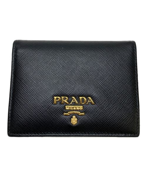 PRADA（プラダ）PRADA (プラダ) 2つ折り財布 ブラックの古着・服飾アイテム