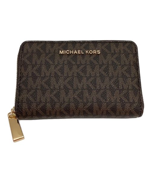 MICHAEL KORS（マイケルコース）MICHAEL KORS (マイケルコース) ラウンドジップ財布 ブラウンの古着・服飾アイテム