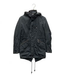 BURBERRY BLACK LABEL（バーバリーブラックレーベル）の古着「フーデットモッズコート」｜ブラック