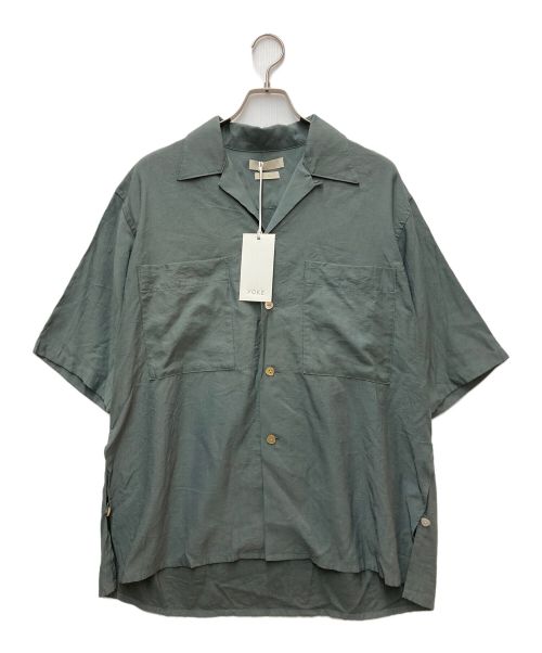 YOKE（ヨーク）YOKE (ヨーク) WIDE FIT OPEN COLLAR SHIRT グリーン サイズ:2の古着・服飾アイテム