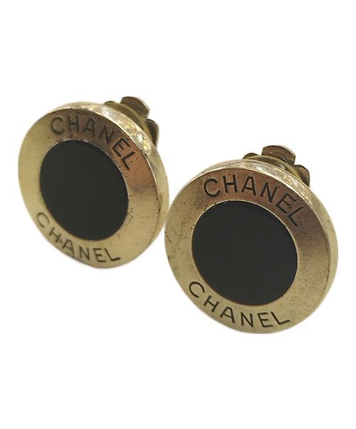 CHANEL（シャネル）CHANEL (シャネル) ロゴラウンドイヤリング シルバー×ブラックの古着・服飾アイテム