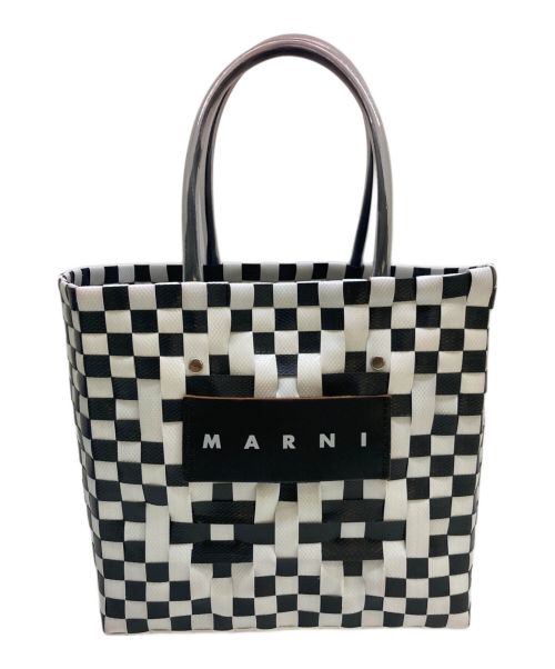 MARNI（マルニ）MARNI (マルニ) フラワーカフェピクニックバッグ ブラック×ホワイトの古着・服飾アイテム