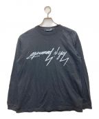 GROUND Yグラウンドワイ）の古着「Mirrored YY Graphic 5.6 oz Long Sleeve」｜ブラック