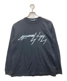 GROUND Y（グラウンドワイ）の古着「Mirrored YY Graphic 5.6 oz Long Sleeve」｜ブラック