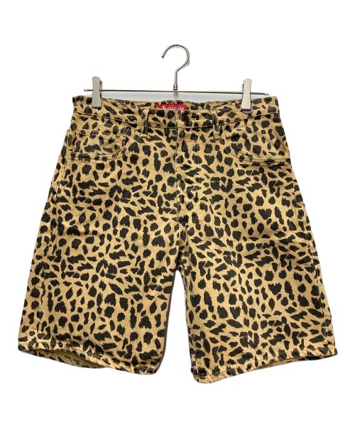 SUPREME（シュプリーム）SUPREME (シュプリーム) Washed Denim Shorts Cheetah ベージュ×ブラック サイズ:30の古着・服飾アイテム